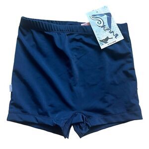 NWT Youth Girls Kanu Surf Solid Navy Blue Boy Shorts Swim Bottoms - Sz 16  6573